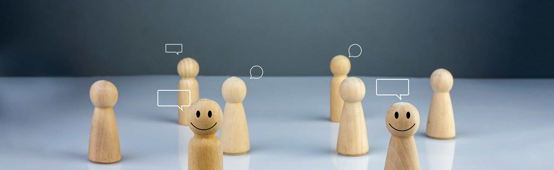 wooden people for contact