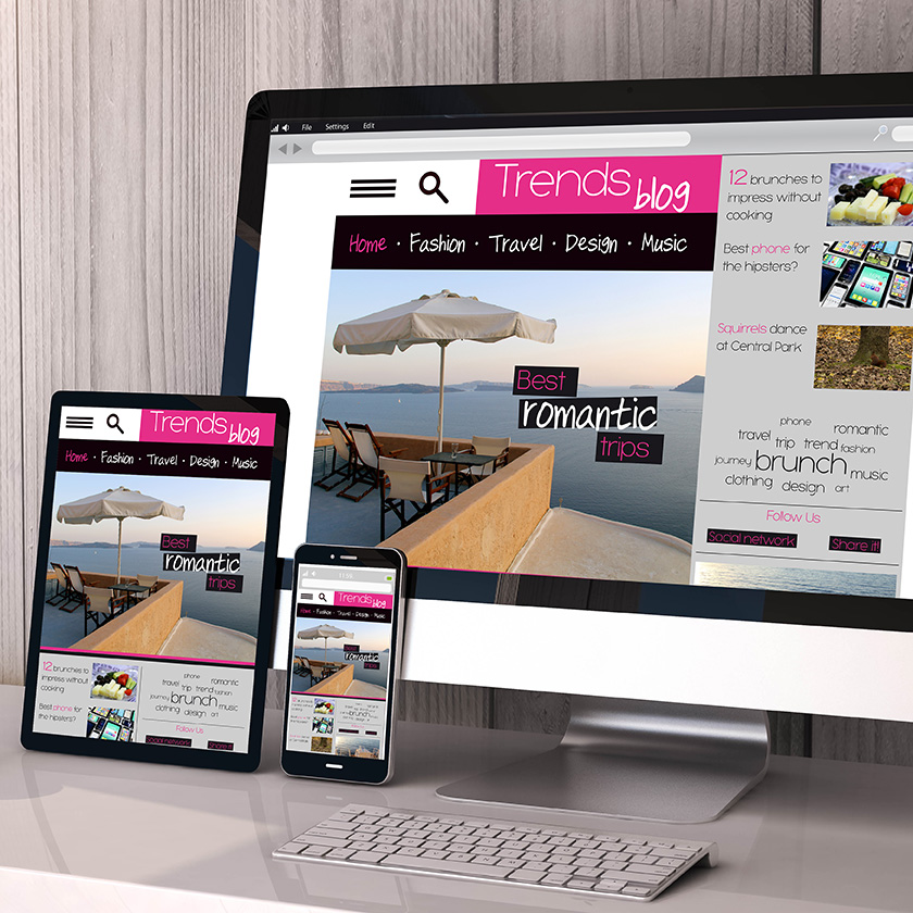 Responsive web design for mobile devices