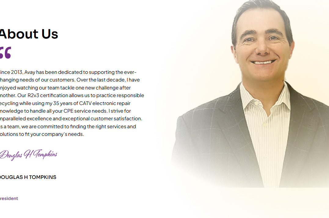 Old Avay.com home page design