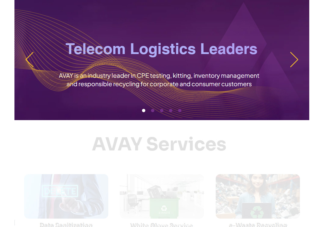 Image of AVAY.com banner before and after