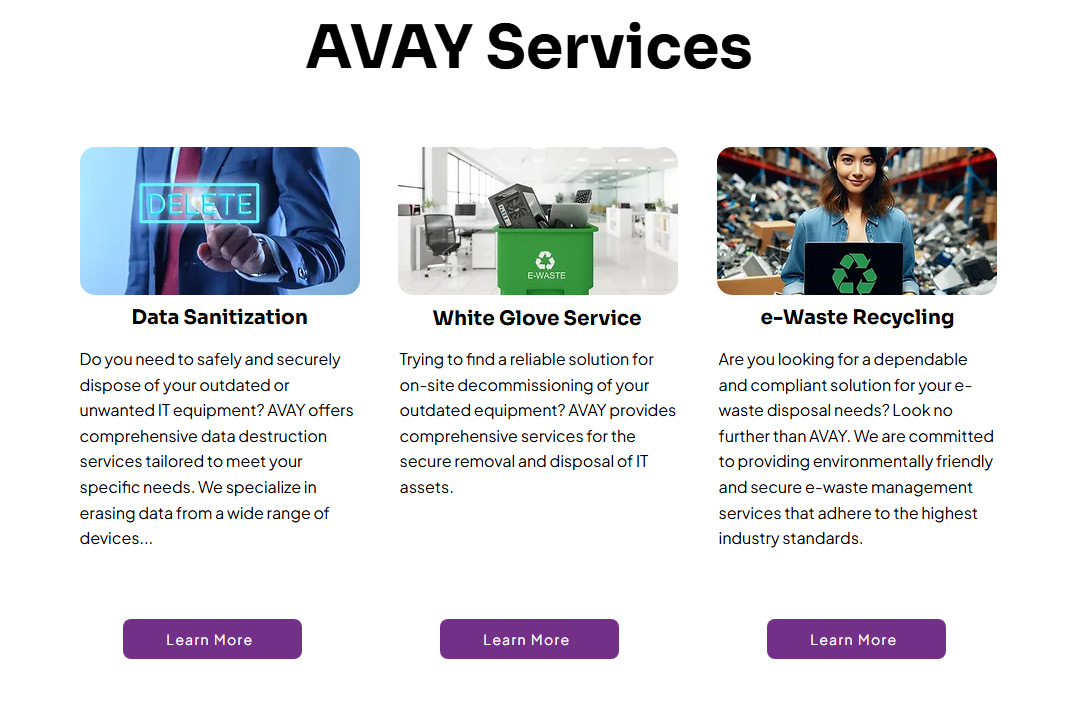 Revised Avay.com home page content